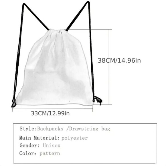 Sugar skull with flowers drawstring backpack day of the dead - Picture 2 of 3